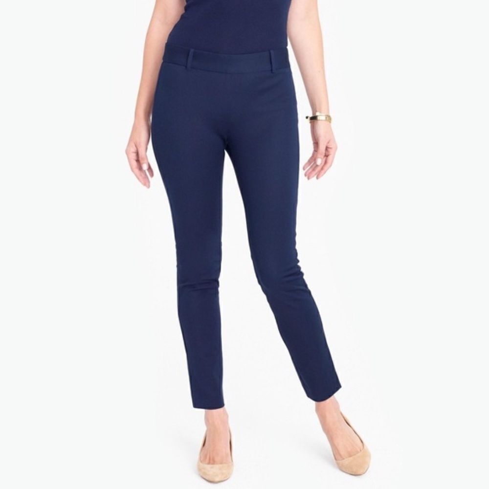 J. Crew Winnie Pant In stretch cotton City Fit in Navy (Career) Sz 2